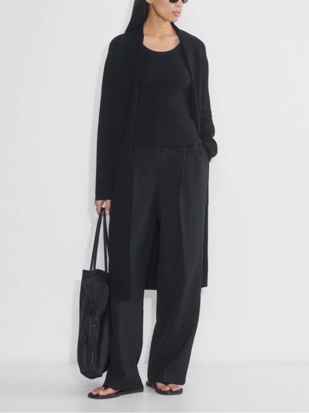 Aritzia The Group by Babaton - Long Open Cardigan Duster - Black Small